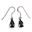 Silver Earrings with Black Glass NOIR, Sterling Silver 925