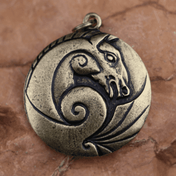 CELTIC HORSE amulet zinc Drakkaria celtic pendants Zinc amulets ...