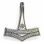 Large THOR's HAMMER, Romersdal, Denmark, sterling silver
