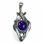 AMALIE, Art Nouveau jewellery, silver pendant with amethyst, Ag 925