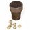 Dice with leather cup, 6 pieces
