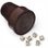 Cup and dice set 6x, SPQR brown
