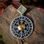 VEGVISIR - Kompass, isländische Rune, Anhänger, Silber 925, Aquamarin