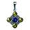 PRAGA, medieval silver pendant, peridot and lapis lazuli, Ag 925/1000