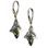 SHAMROCK, earrings, moldavite, silver