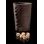 LEATHER DICE CUP black and 6 bone Dice