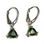 TRIANGULAR Silberohrringe mit Moldavit, Ag 925