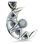 LUNA Silver Pendant, iolite and rainbow moonstone