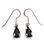 Silver Earrings with Black Glass NOIR, Sterling Silver 925