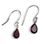 RUTH, silver earrings, garnet, Ag 925/1000