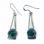 TRIANGLE - silver earrings with malachite, Ag 925