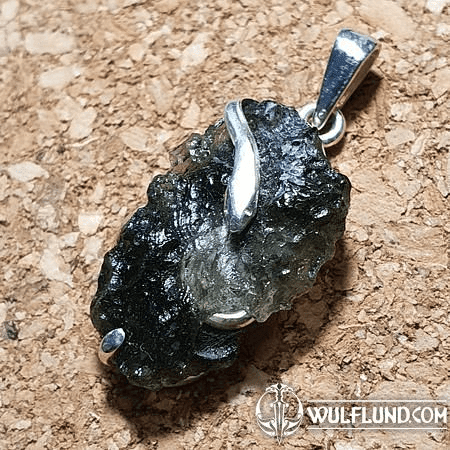 SERPENT MOLDAVITE, STERLING SILVER PENDANT