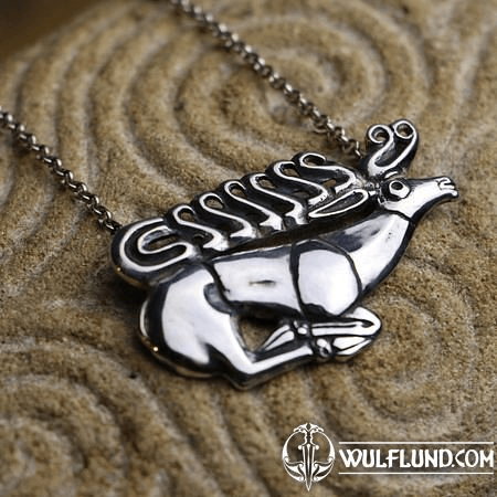 SCYTHIAN STAG - NECKLACE, STERLING SILVER