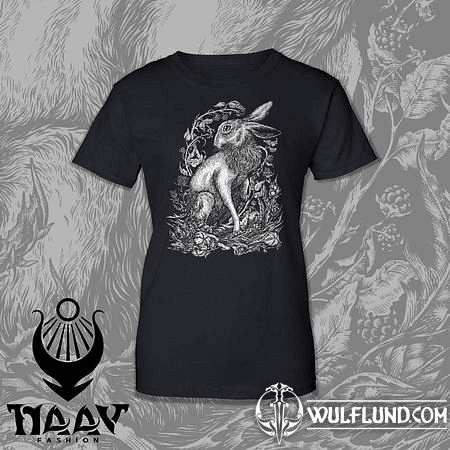 HARE, WOMEN'S T-SHIRT BLACK, DRUID COLLECTION