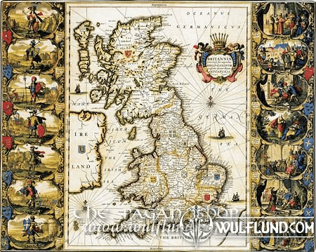 BRITISH ISLES 1616, HISTORICAL MAP, REPLICA