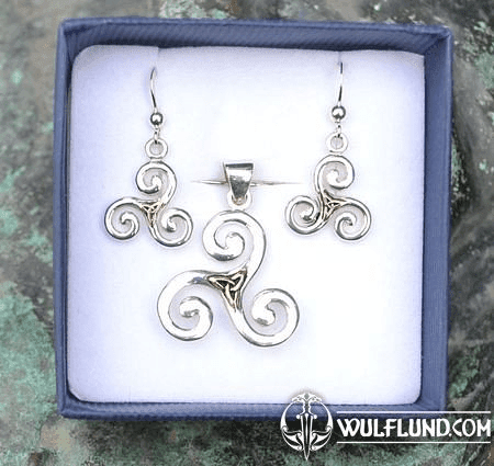 TRISKELE WITH TRIQUETRA, STERLING SILVER JEWELLERY SET