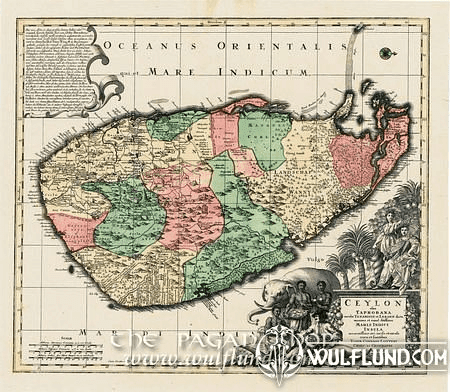 CEYLON,TOBIAS CONRAD LOTTER 1717 TO 1777 HISTORICAL MAP, REPLICA