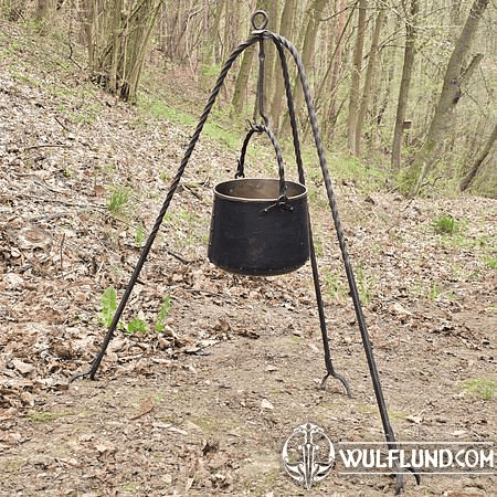 TRIPOD FOR CAMP KETTLE, FOLDABLE, FORGED
