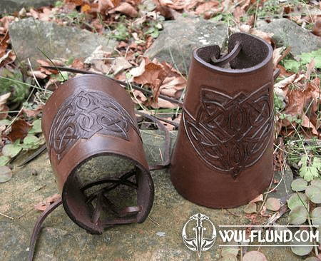 CARVED LEATHER BRACERS