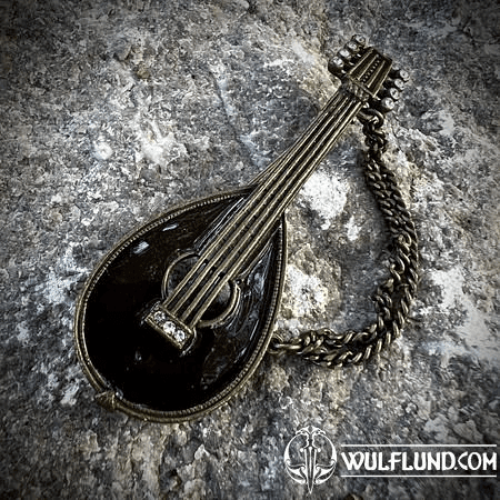 MEDIEVAL MANDOLIN, COSTUME BROOCH