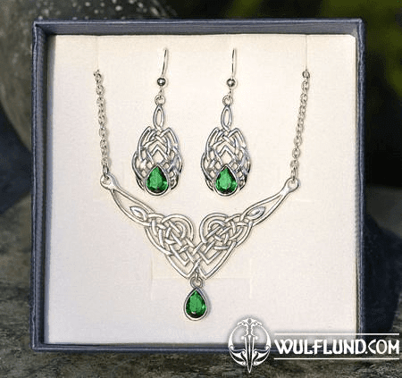 BOIOHAEMUM, STERLING SILVER JEWELLERY SET, GREEN