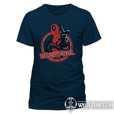 DEADPOOL - LOGO POINT, UNISEX T-SHIRT - BLUE