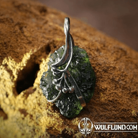 LADA MOLDAVITE SILVER PENDANT