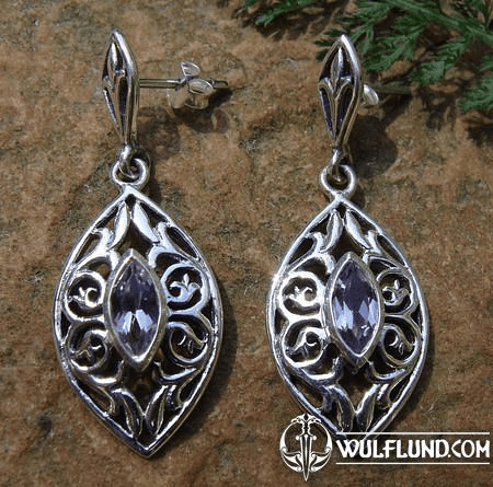 THE VOICE OF NATURE, SILVER EARRINGS WITH AMETHYST, AG 925