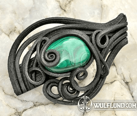 MALACHITE BROOCH