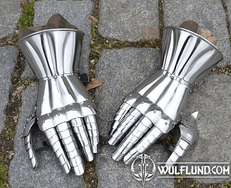 MEDIEVAL FINGER GAUNTELTS II, FOR SWORD FIGHT, POLISHED, CZECH TOP QUALITY