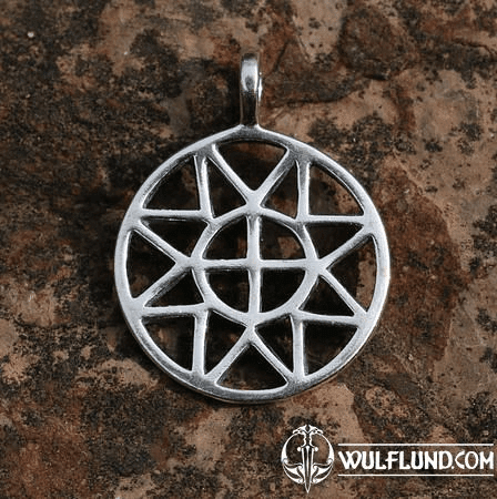 SUN AND CROSS, SMALL, SILVER PENDANT