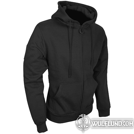 TACTICAL ZIPPED HOODIE, BLACK