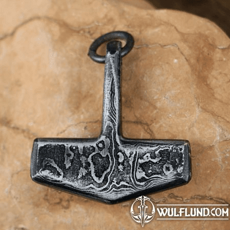 DAGUR, FORGED THOR'S HAMMER, DAMASCUS STEEL