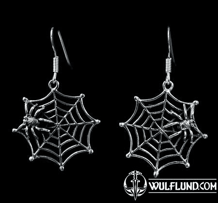 SPIDER IN A WEB, EARRINGS, SILVER