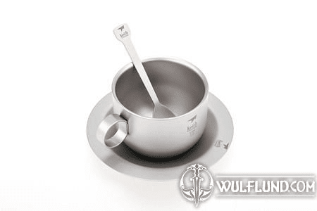 TI3601 TITANIUM COFFEE CUP WITH SAUCER AND SPOON KEITH