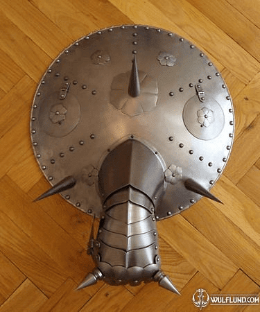 LARGE GUN SHIELD WITH GAUNTLET, DECORATION REPLICA