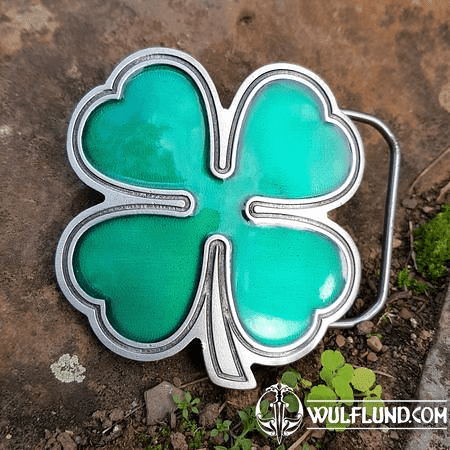 FOUR-LEAF CLOVER, BELT BUCKLE