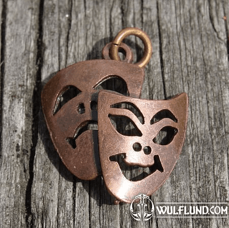 TRAGEDY AND COMEDY, THEATRICAL MASKS, PENDANTS