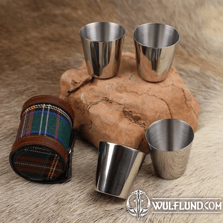 LIKE A GENTLEMAN - SET OF 4 X STAINLESS SHOT GLASSES