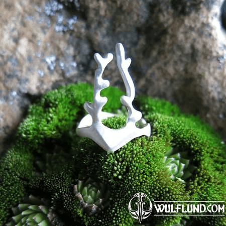 SMALL DEER, CUBIST RING, STERLING SILVER