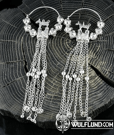 PRINCESS OF STARA KOURIM, SLAVIC EARRINGS, SILVER, REPLICA