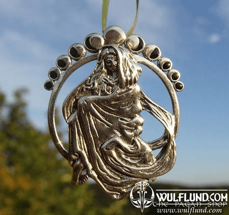 LUNAR ECLIPSE GODDESS, SILVER PENDANT, AG 925