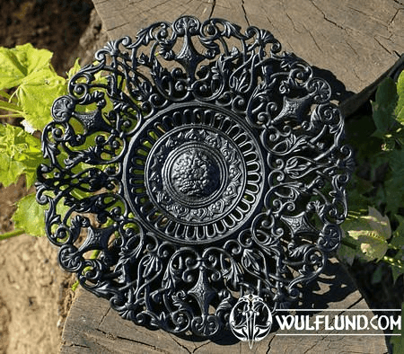 PLATE - ROSE, CAST IRON, DECORATION