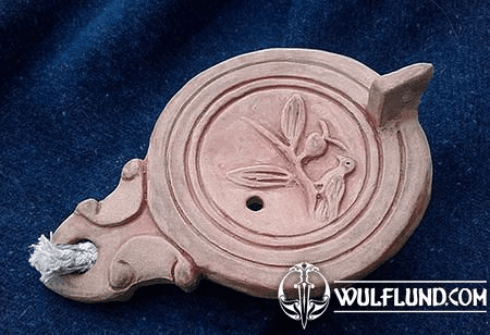 ROMAN OIL LAMP DOVE AND POMEGRANATE - REPLICA