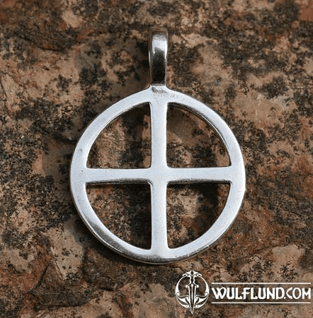 SUN SYMBOL V, SILVER PENDANT