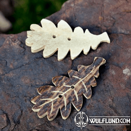 OAK LEAF, DEER ANTLER BUTTON