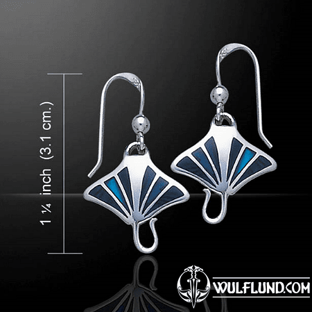 MANTA EARRINGS WITH PAUA SHELL, SILVER 925