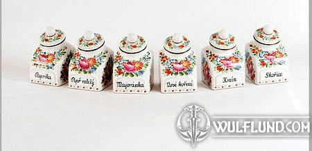 SPICE JAR CONTAINER, TRADITIONAL CERAMICS FROM SOUTH BOHEMIA