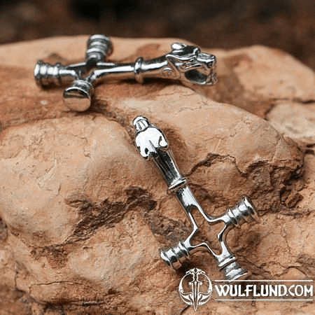 FENRIR - ISLÄNDISCH WOLF KREUZ, AMULETT ROSTFREIER STAHL