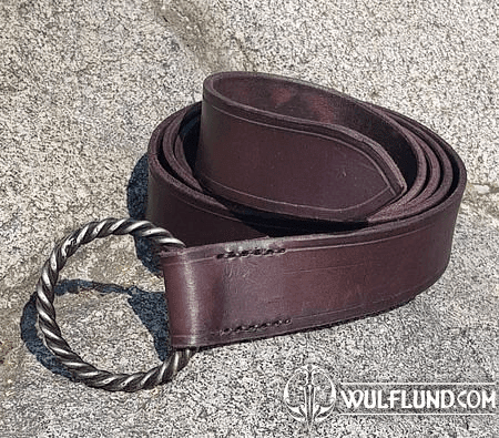 CORENTIN, LEATHER BELT WITH FORGED BUCKLE